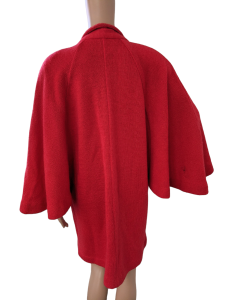 Vintage 70s Red Knit Cape Jacket Coat Andersons State Fur Vintage  - Fashionconservatory.com