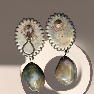 Vintage Signed 1991 Stephen Dweck Sterling Silver Earrings with Precious Stones - Fashionconservatory.com