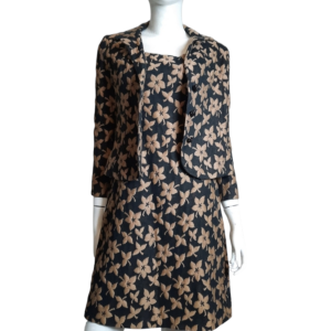 1950s Floral Print Sheath Dress & Jacket Size S