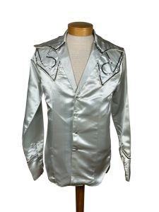 1970s satin sequin western show shirt - Fashionconservatory.com