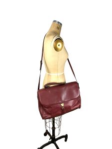 Etienne Aigner messenger bag satchel briefcase oxblood leather
