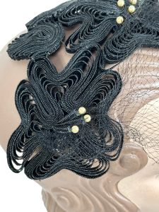 1950s quilled straw hat bandeau style adjustable - Fashionconservatory.com