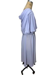 1980s lavender dress with draped cape low back by RK Originals Plus Size - Fashionconservatory.com