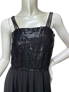 1970s black dress with sequin bodice by Kappi Size S - Fashionconservatory.com