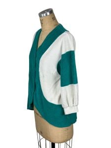 1970s terry cloth color blocked cover up or jacket - Fashionconservatory.com