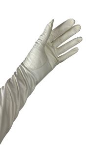 Long white leather gloves by Wear Right Size 7 Deadstock