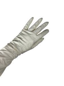 Long white leather gloves by Wear Right Size 7 Deadstock - Fashionconservatory.com
