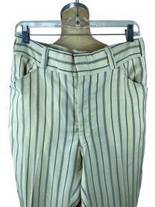 1970s striped pants blue and cream Size 34/30 - Fashionconservatory.com