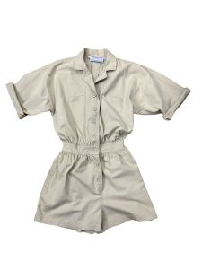 1980s romper button front oversized shorts 