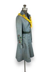 1940s Girl Scout uniform with scarf belt and membership card - Fashionconservatory.com