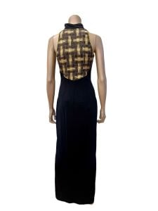 1980s Cocktail Gown with Semi-Sheer Plaid Back by Tadashi - Fashionconservatory.com