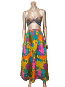 1960s Quilted Floral Skirt by Alex Colman  - Fashionconservatory.com