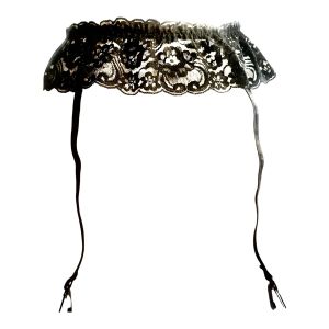 Christian Dior Vintage Garter Belt in Black Lace, Sexy 80’s Garters, 22”-28”