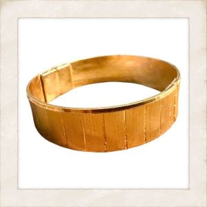 Vintage 1990’s Bold Heavy Bangle Bracelet in Bright Gold,  Statement Jewelry