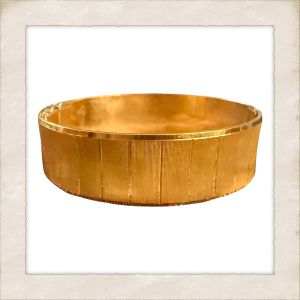 Vintage 1990’s Bold Heavy Bangle Bracelet in Bright Gold,  Statement Jewelry - Fashionconservatory.com