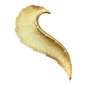 1950’s Vintage Large Gold Abstract Shaped Brooch, Quality & Heavy Piece 50’s Pin - Fashionconservatory.com