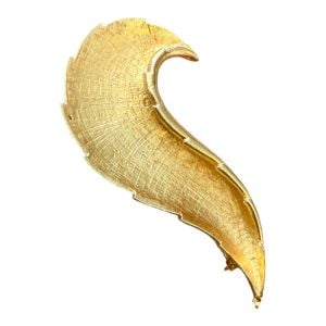 1950’s Vintage Large Gold Abstract Shaped Brooch, Quality & Heavy Piece 50’s Pin