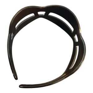 1970’s Jet Black French Headband with Cutouts, Mod Hair Accessories - Fashionconservatory.com