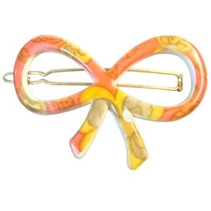 1960’s Vintage Large French Paisley Bow Barrette, Wire Clasp , Deadstock/New, 2.5”