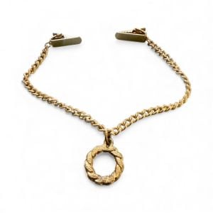 1950’s Vintage Thick Gold Chain Sweater Clip with Drop Center, Sweater Guard - Fashionconservatory.com
