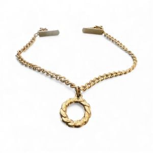 1950’s Vintage Thick Gold Chain Sweater Clip with Drop Center, Sweater Guard
