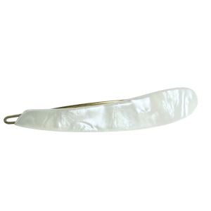 1960’s Vintage Mother of Pearl Long French Barrette with Wire Back, 3.5” long