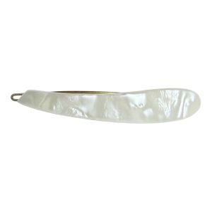 1960’s Vintage Mother of Pearl Long French Barrette with Wire Back, 3.5” long - Fashionconservatory.com