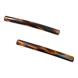 1960’s Tortoiseshell French Bar Barrettes, Slim Minimalist Hair Clips, One Pair