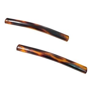 1960’s Tortoiseshell French Bar Barrettes, Slim Minimalist Hair Clips, One Pair - Fashionconservatory.com
