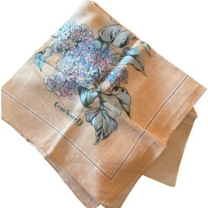 CACHAREL Vintage Floral Scarf Head or Neck Scarf, Designer French Accessories