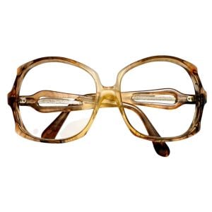 1970’s Oversized Tortoiseshell Italian Women's Glasses Frame, Angular Shape