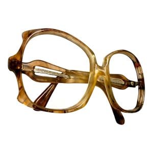 1970’s Oversized Tortoiseshell Italian Women's Glasses Frame, Angular Shape - Fashionconservatory.com