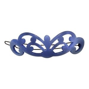 Vintage 1970’s French Barrette with Cutouts in a Pearlescent Blue, 3” - Fashionconservatory.com