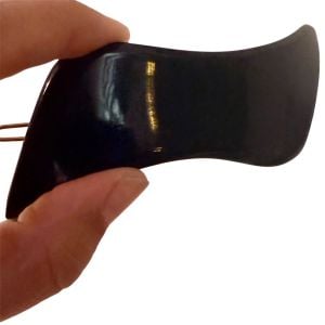 Vintage 70’s  Large Jet Black French Hair Clip in a Swirl Design, Deadstock, 4” - Fashionconservatory.com