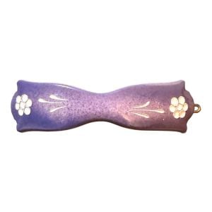 1970’s Purple Floral French Hair Barrette Clip, Boho Hippie Vibes, 3”, Deadstock