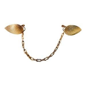 1950’s Gold Toned Leaf Sweater Clip Guard - Women Vintage Jewelry, Mid Century - Fashionconservatory.com