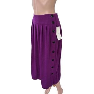 80s Pierre Cardin Side Button Purple Skirt - new