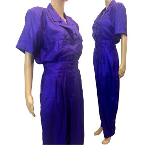 80s Purple Avant Gardé Jumpsuit  - Fashionconservatory.com