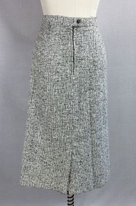 1960s Gray Wool Tweed A-Line Skirt by Prestige of Boston, Sz 12 - Fashionconservatory.com