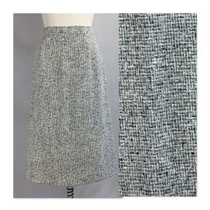 1960s Gray Wool Tweed A-Line Skirt by Prestige of Boston, Sz 12