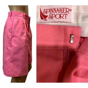 70s Pink High Waisted Pleated Walking Shorts | Women W 27'' - Fashionconservatory.com
