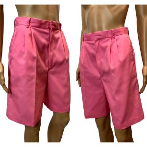 70s Pink High Waisted Pleated Walking Shorts | Women W 27''