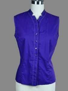 Vintage 50s Purple Sleeveless Blouse by Bobbie Brooks, Sz 36