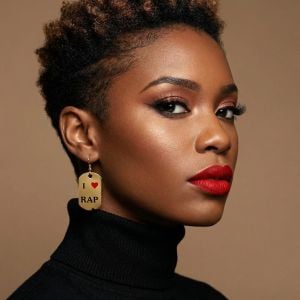 Vintage 90s Razor Blade I Love Rap Earrings Gold Tone Hip Hop Statement - Fashionconservatory.com