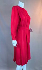 80s True Red Sheer Shift Dress by Nilani, Sz 9/10 - Fashionconservatory.com