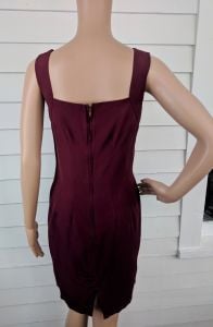 Dark Red Embroidered Sleeveless Dress with Bolero Jacket XS Rina Rossi - Fashionconservatory.com