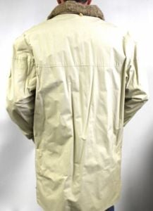 Marshall Ray Vintage Coat Faux Fur Lined 1970s NWOT Poplin Rain Sz L - Fashionconservatory.com
