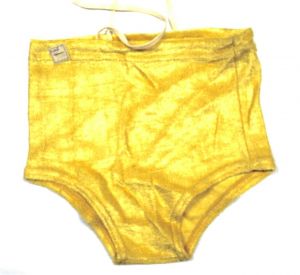 VTG  Boys SWIM Swimming SUIT Trunks NWT 1930s Dead Stock Yellow Rayon Knit SZ 4 