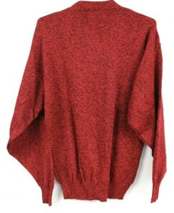 Rare VTG Mens Sweater  Indeed for Hilton M NWT 1970s Red Black Acrylic LS Henley - Fashionconservatory.com