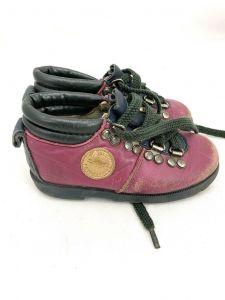 VTG 80s Toddler University Purple Leather Hiking Boots 7 Environmental Studies  - Fashionconservatory.com